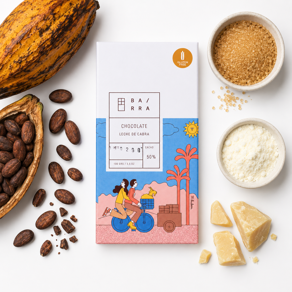 Leche de cabra – Barra Chocolate 50% Cacao 100grs