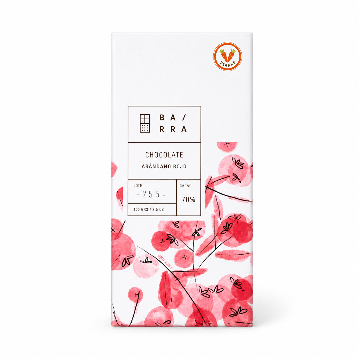 Arándano Rojo – Barra Chocolate 70% Cacao 100grs