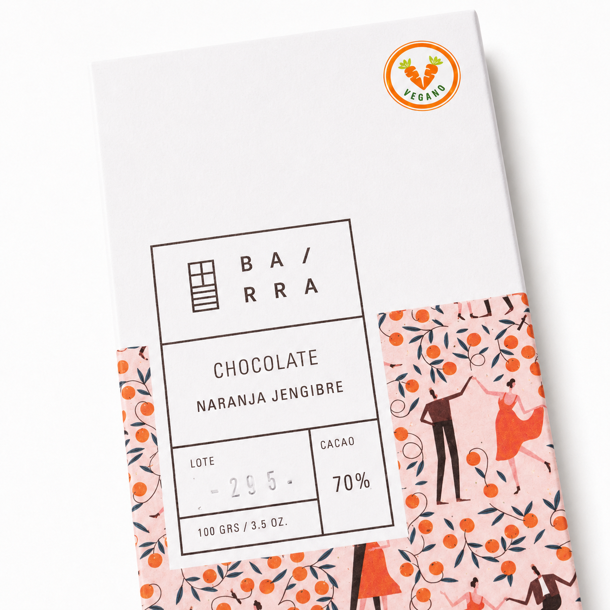 Naranja Jengibre – Barra Chocolate 70% Cacao 100grs