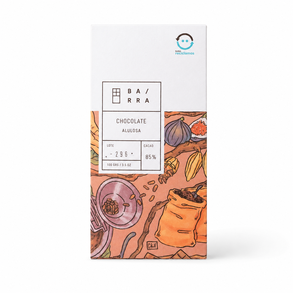 Alulosa – Barra chocolate 85% Cacao 100grs