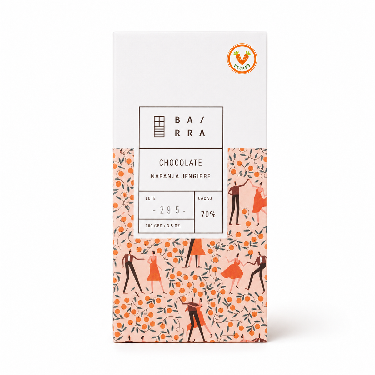 Naranja Jengibre – Barra Chocolate 70% Cacao 100grs