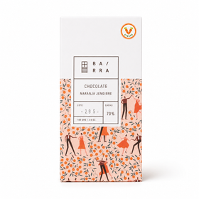 Naranja Jengibre – Barra Chocolate 70% Cacao 100grs