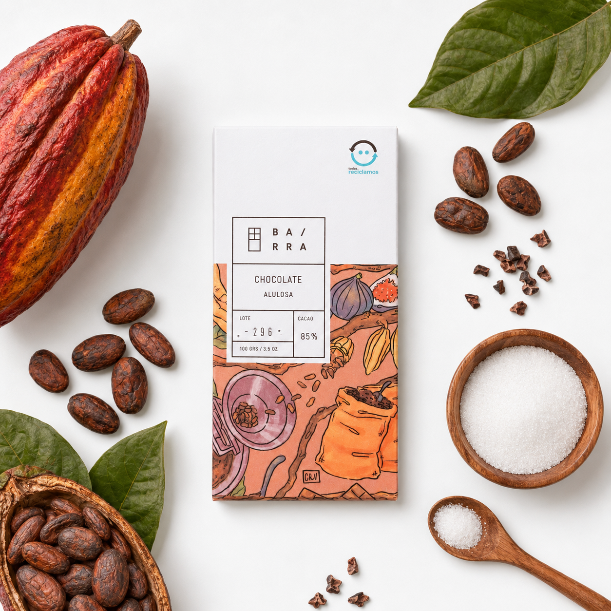 Alulosa – Barra chocolate 85% Cacao 100grs