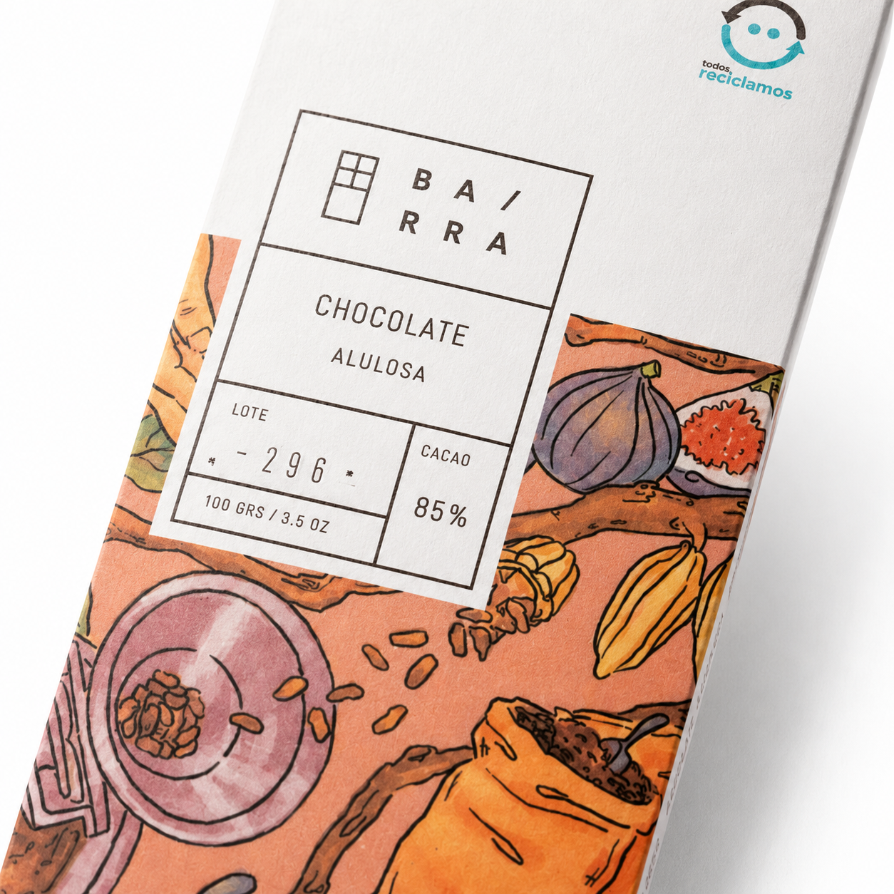 Alulosa – Barra chocolate 85% Cacao 100grs